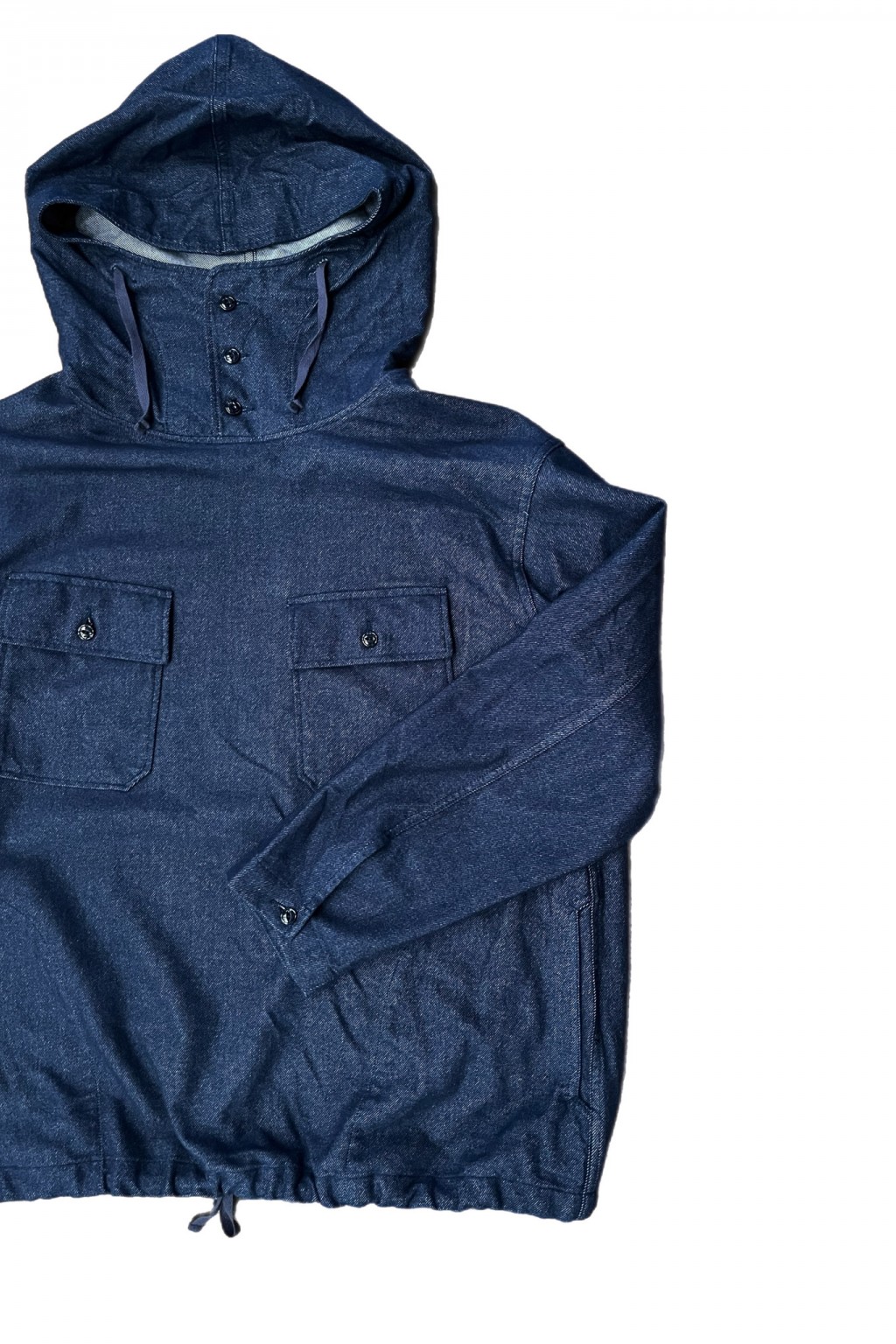Engineered Garments Cagoule Shirt Indigo Cotton Denim Flannel