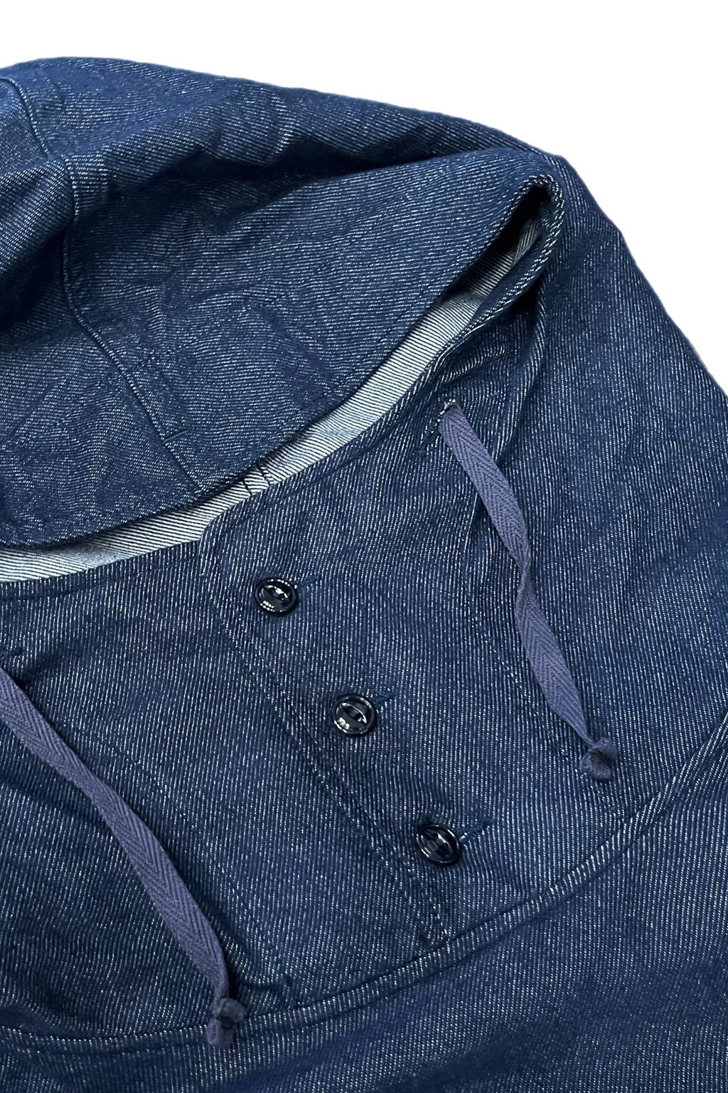 Engineered Garments Cagoule Shirt Indigo Cotton Denim Flannel
