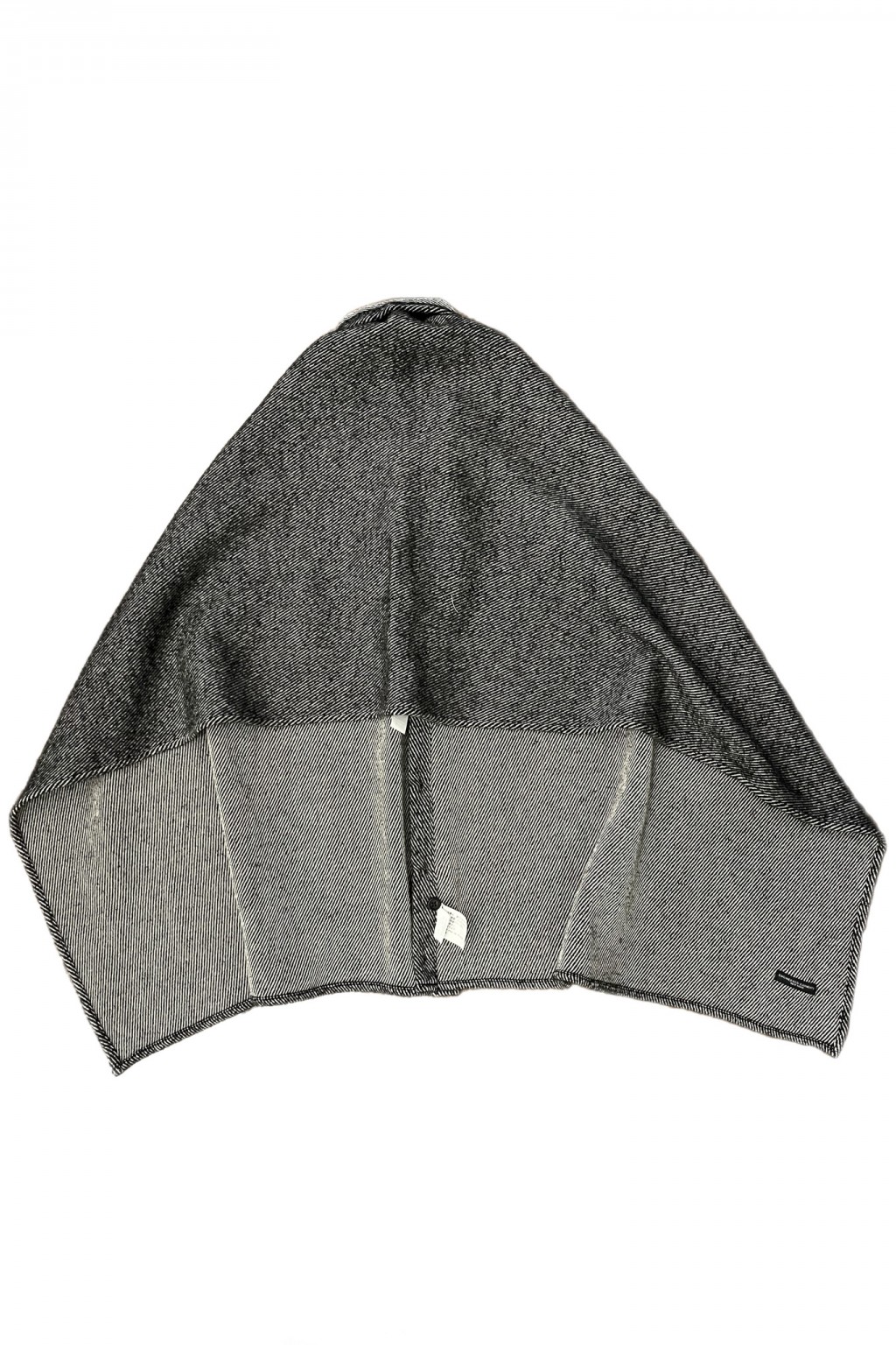 Engineered Garments Button Shawl Black Wool Shaggy Twill - Made in