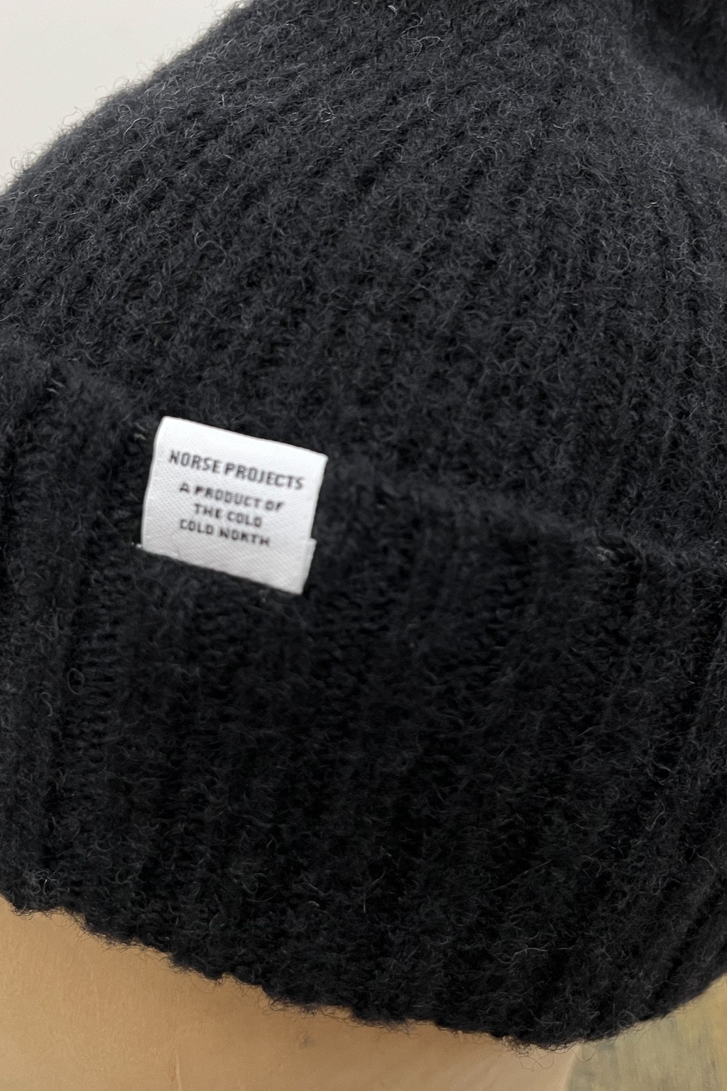 Norse Projects Brushed Lambswool Beanie Black