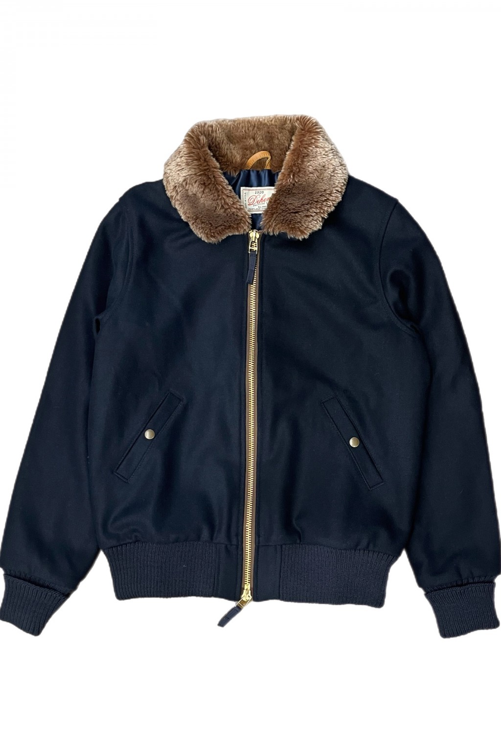 Dehen 1920 Independence Exclusive Flyer's Club Jacket Dark Navy Wool + Kodiak Mouton