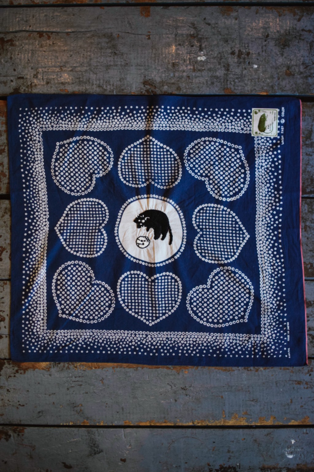 Kapital Bandana Love Cat - Navy - Made in Japan | Bandanas