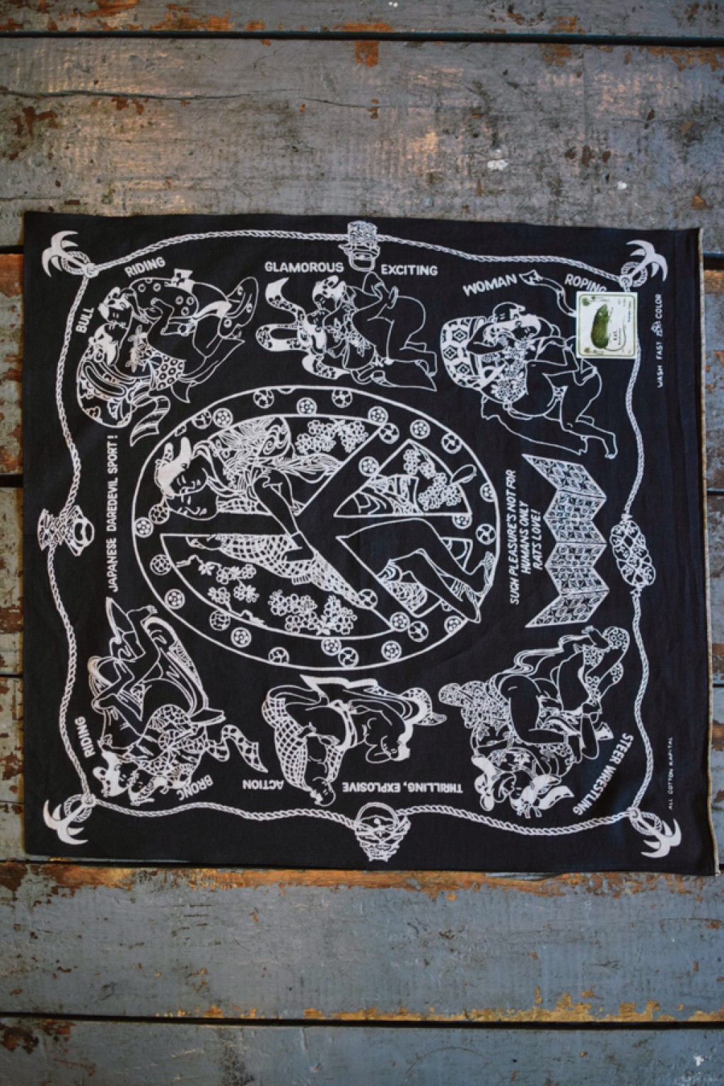 Kapital Bandana Yobai - Black - Made in Japan | Bandanas & Scarves