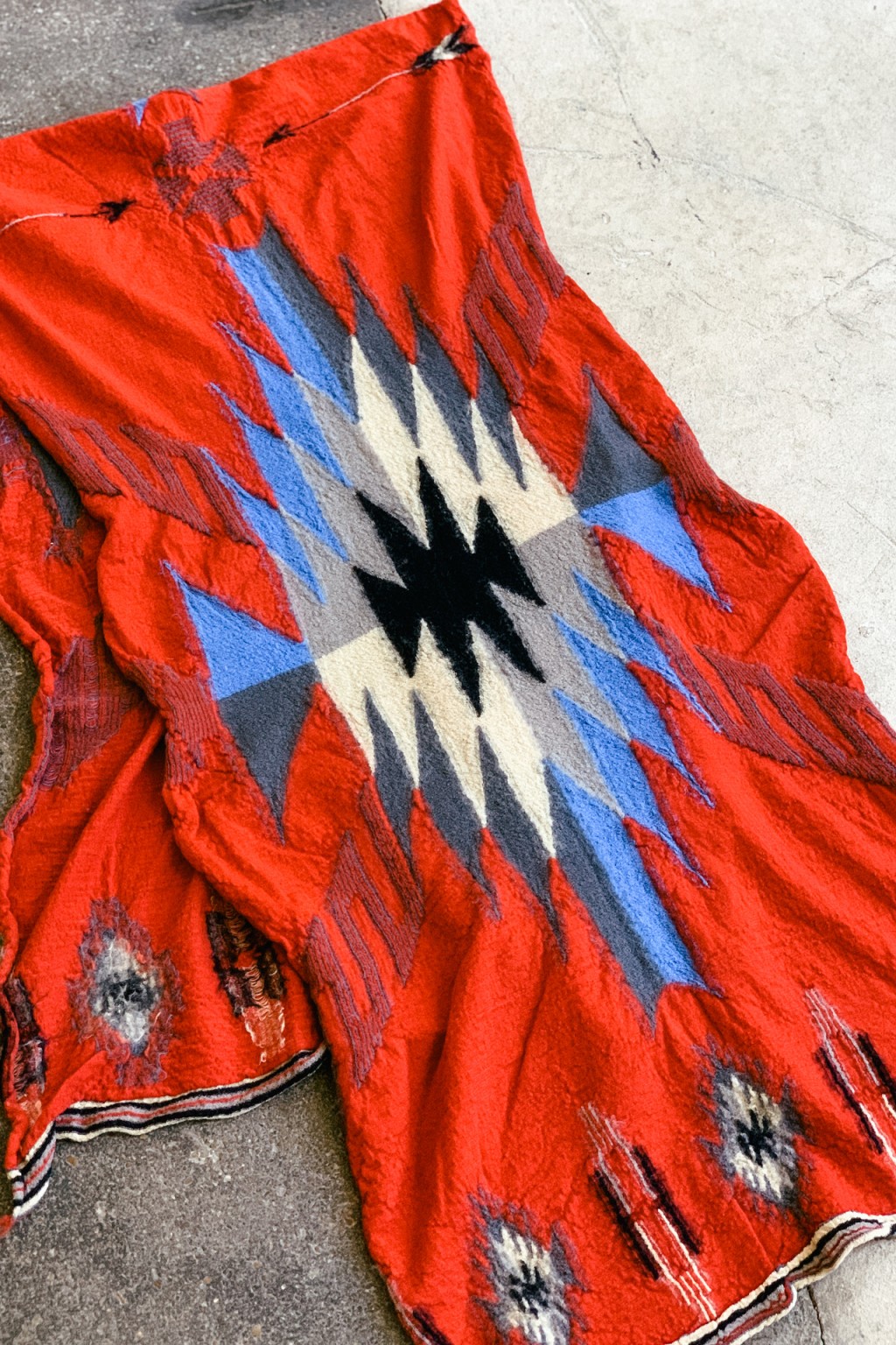 Kapital Compressed Wool Scarf Red ORTEGA BLANKET - Made in Japan