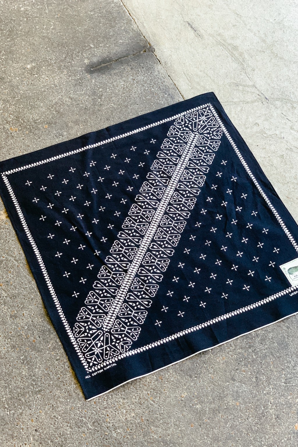 fastcolor バンダナ　黒 Kapital Fastcolor Selvedge Bandana Black DRAGON FLY - Made in