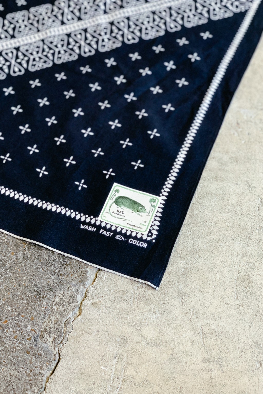 Kapital Fastcolor Selvedge Bandana Black DRAGON FLY - Made in