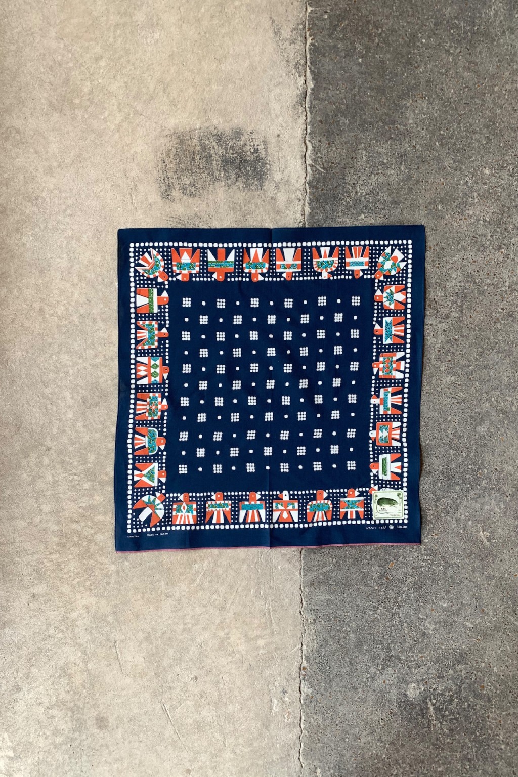 Kapital Fastcolor Selvedge Bandana Thunderbird Navy - Made in