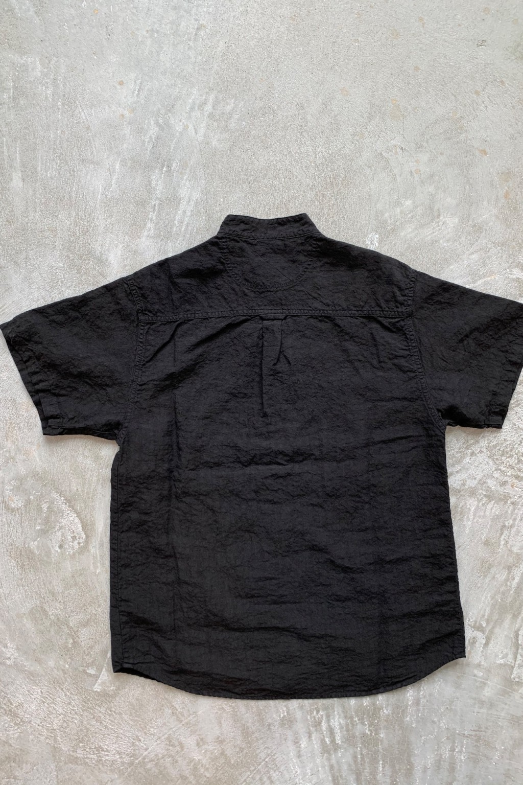 Orslow Standard Collar Short Sleeve Shirt Black - Made in Japan