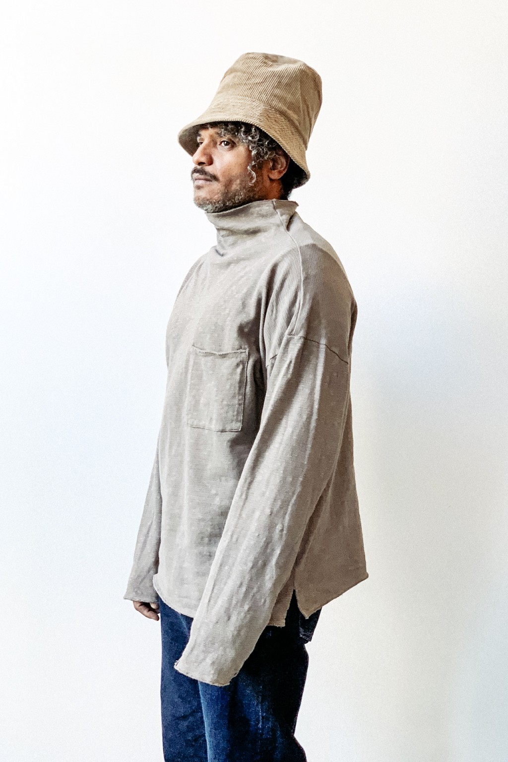 Kapital Amuse Knit GHANDI Longsleeve T Charcoal - Made in Japan