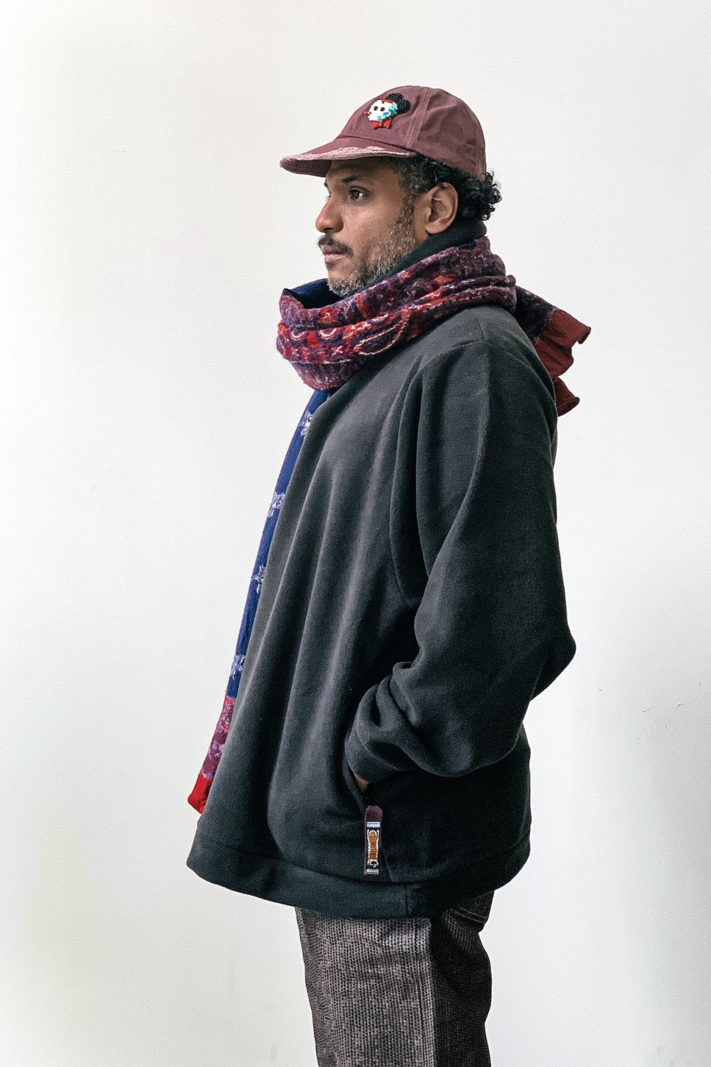 Kapital Reverse Fleece BIG High Neck Sweat Shirt Black