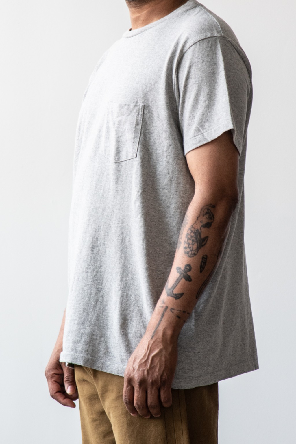 Velva Sheen Two Pack Pocket T-Shirts White & Heather Grey - Made