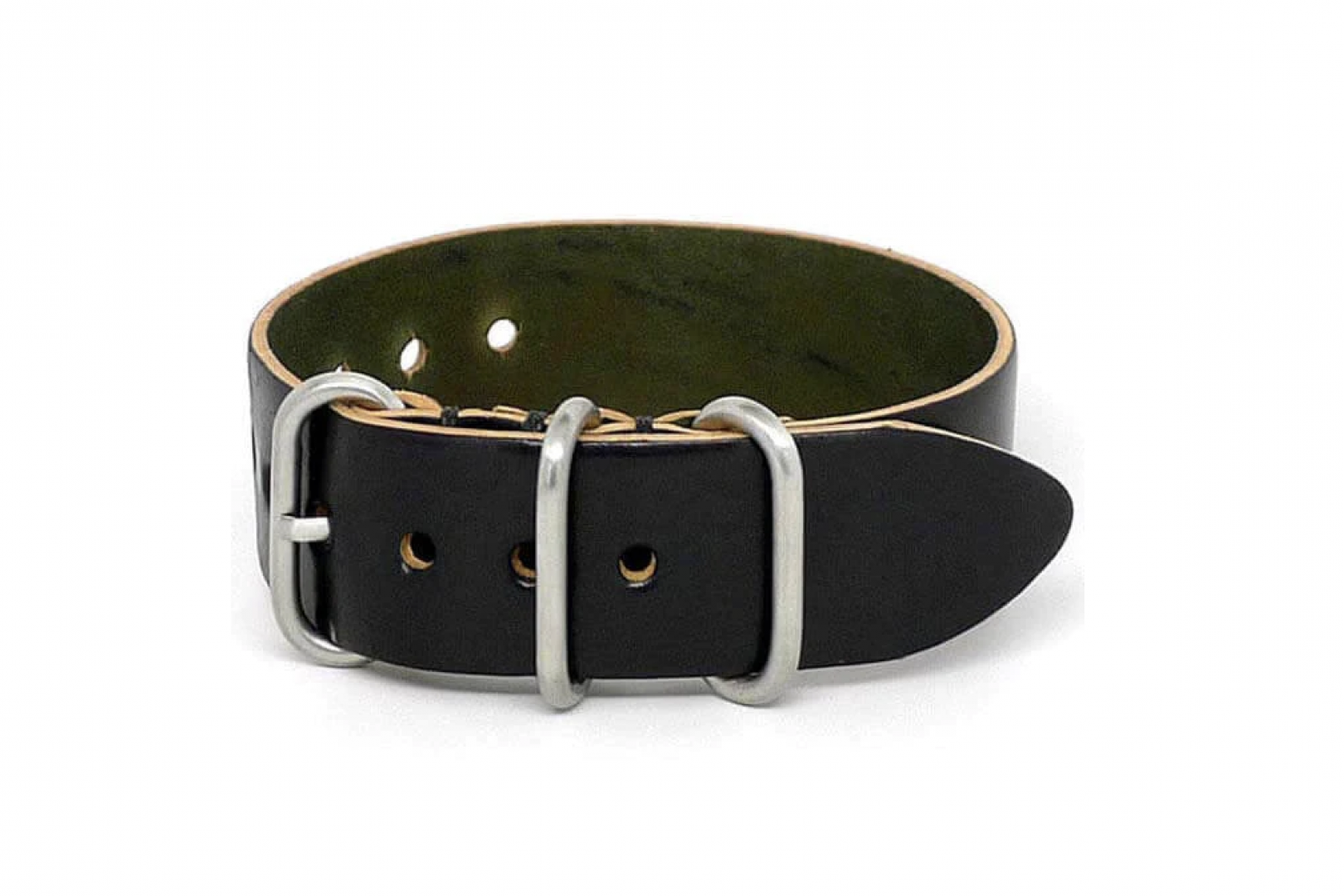 DaLuca Straps Military Watch Strap Black Shell Cordovan - Made in USA ...