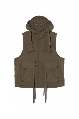 Engineered Garments Field Vest Olive Polyester Taslan