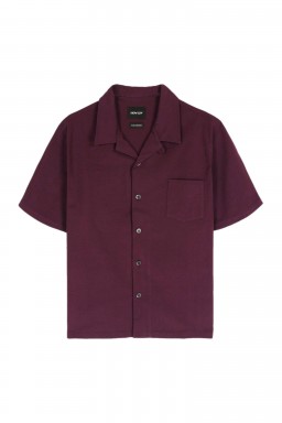 Howlin’ Cocktail Shirt Burgundy Seersucker
