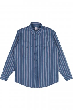 Randy's Garments 3-Pocket Work Shirt Blue Stripe Jacquard