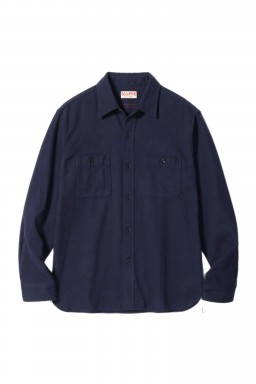 Sugar Cane Work Shirt Navy Cotton Twill