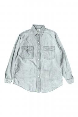 Orslow Work Shirt with Flap Pocket Chambray Bleached 99