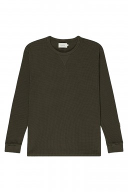 Monadic Waffle Knit Thermal Dark Olive