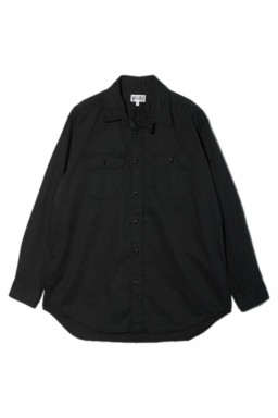 Engineered Garments Workaday Utility Shirt Black Cotton Micro Sanded Twill