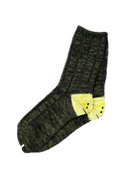 Kapital 56 Yarns MA-1 RAINBOWY HAPPY HEEL Socks Khaki