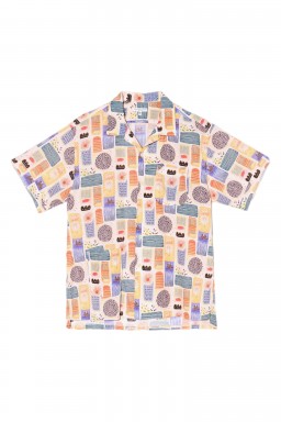 Engineered Garments Camp Shirt Multi Color Tencel Jamaican Print