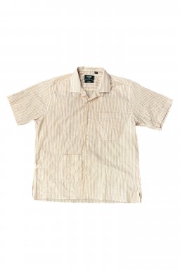 Gitman Bros. Vintage Independence Camp Shirt Tan Awning Stripe