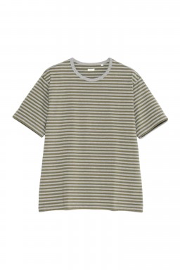 Nanamica COOLMAX Stripe Jersey Tee Olive x Gray