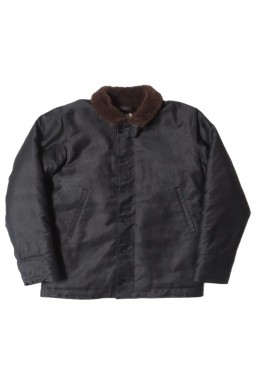 Warehouse & Co. N-1 Winter Jacket Navy Blue with Brown Alpaca