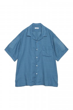 Nanamica Open Collar Panama S/S Shirt Sax