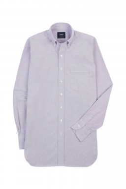 Drake's Button-Down Oxford Shirt Purple