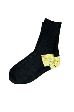 Kapital 56 Yarns MA-1 RAINBOWY HAPPY HEEL Socks Black