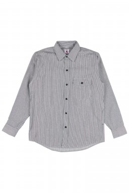 Randy's Garments 1-Pocket Shirt White/Indigo 8oz Narrow Stripe Denim