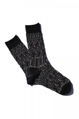 AnonymousIsm Tweed JQ Pattern Crew Sock Black