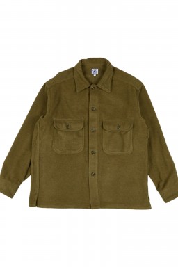 Randy's Garments Over Shirt Olive Heavy Brushed Wool