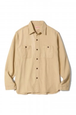 Sugar Cane Work Shirt Beige Cotton Twill