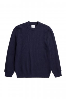 Norse Projects Henning Cotton-Wool Rib Sweater Dark Navy