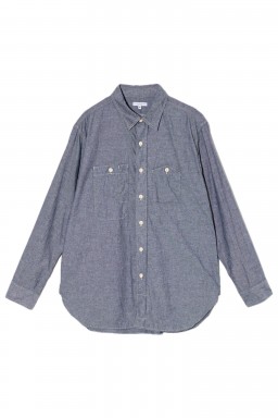 Engineered Garments Work Shirt Grey Cotton Chambray