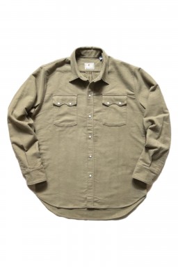 Wythe Moleskin Pearlsnap Shirt Faded Olive
