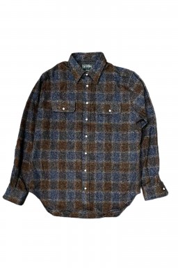Gitman Bros. Vintage Independence Work Shirt Brown Cotton Tweed Check