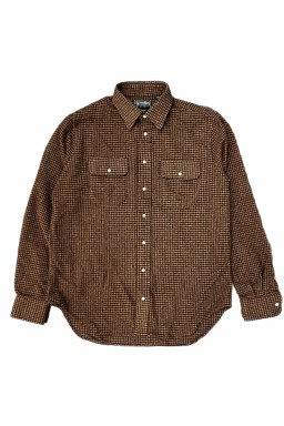 Gitman Bros. Vintage Independence Work Shirt Brown Houndstooth Check