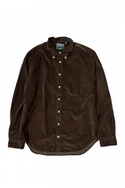Gitman Bros. Vintage Long Sleeve Button Down Dark Brown Thin Wale Corduroy