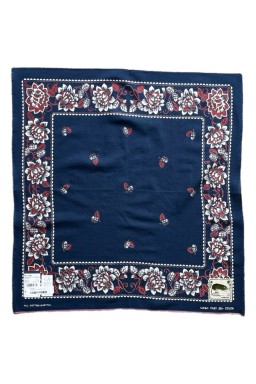 Kapital Fastcolor Selvedge Bandana (ROCKWELL FLOWER) Navy