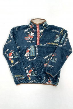 Kapital KOUNTRY CALENDAR Fleece Pullover Navy