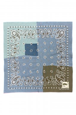 Kapital Fastcolor Selvedge Bandanna (PaisleyPatchwork) Sax