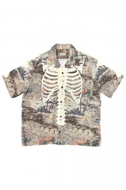 Kapital Rayon KAMEKAMEHA BONE Aloha Shirt Brown