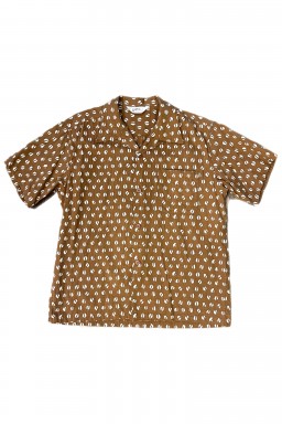 Star of Hollywood Blue Mountain Open Shirt Brown Dobby Cotton