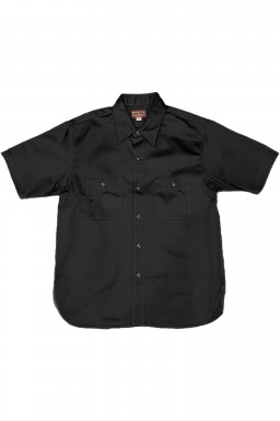 Buzz Rickson's S/S Work Shirt Black Herringbone