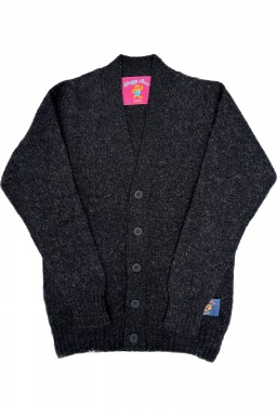 Howlin’ Shaggy Bear Cardigan Charcoal