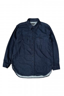 Engineered Garments Work Shirt Indigo Cotton Denim Flannel