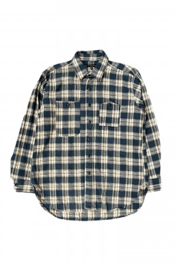 Engineered Garments Work Shirt Navy Cotton Plaid JQ